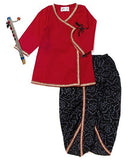 Little Pockets Store Angrakha Dhoti Set - Maroon & Black