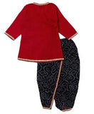 Little Pockets Store Angrakha Dhoti Set - Maroon & Black