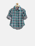 GJ Unltd Jeans by Gini & Jony Girls Green Checked Shirt