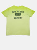H.E. By Mango Boys Lime Green Printed Ombre-Dyed T-shirt
