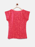 YK Girls Coral Printed T-shirt