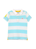 Cherry Crumble Boys Blue Striped Polo Collar T-shirt