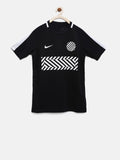 Nike Boys Black Printed DRY ACDMY TOP Round Neck T-shirt