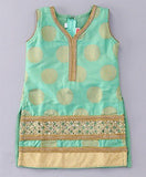 Babyhug Sleeveless Kurti And Salwaar With Dupatta - Green